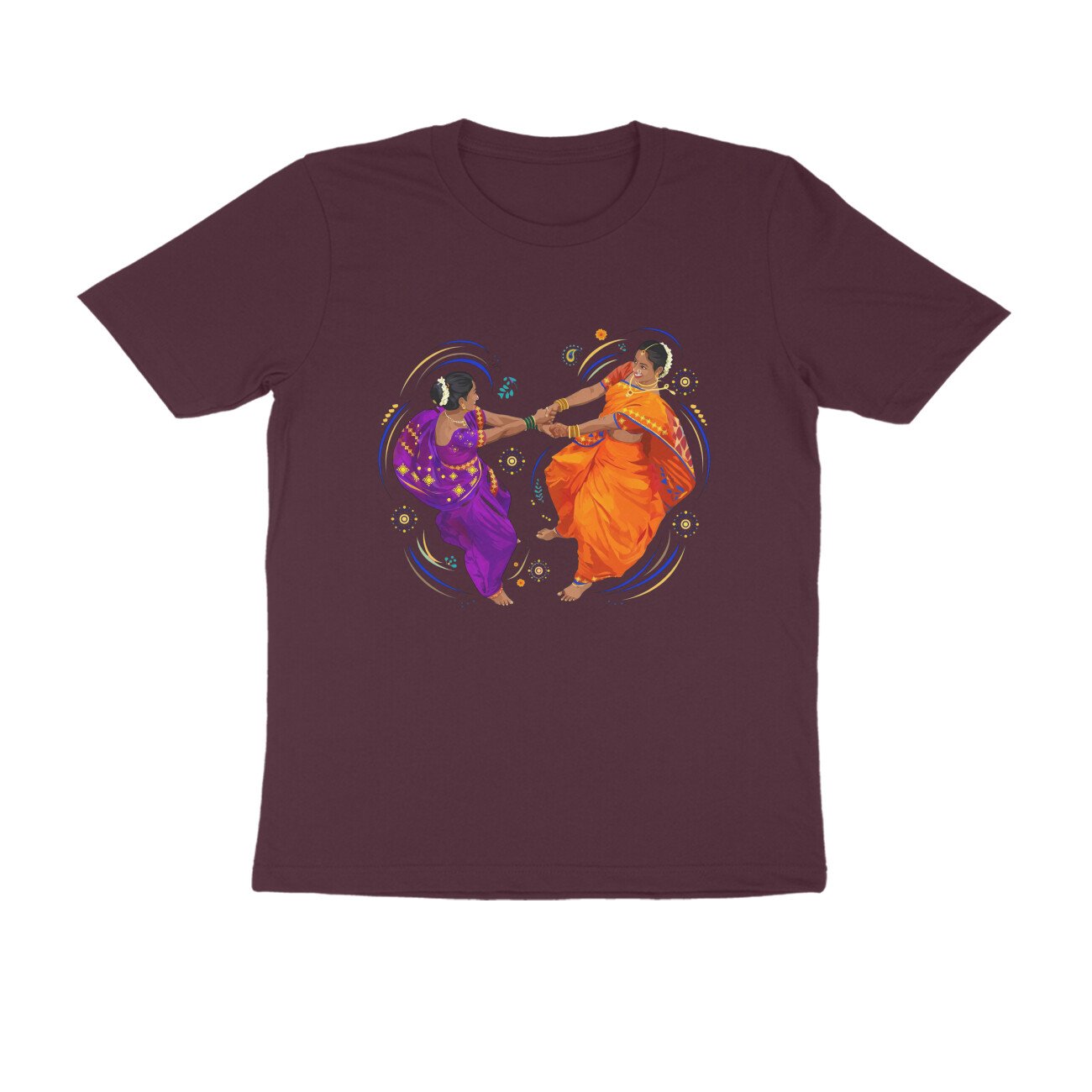 फुगडी T-Shirt | Fugadi Dance Maharashtra Traditional Marathi Culture Design - Image 3