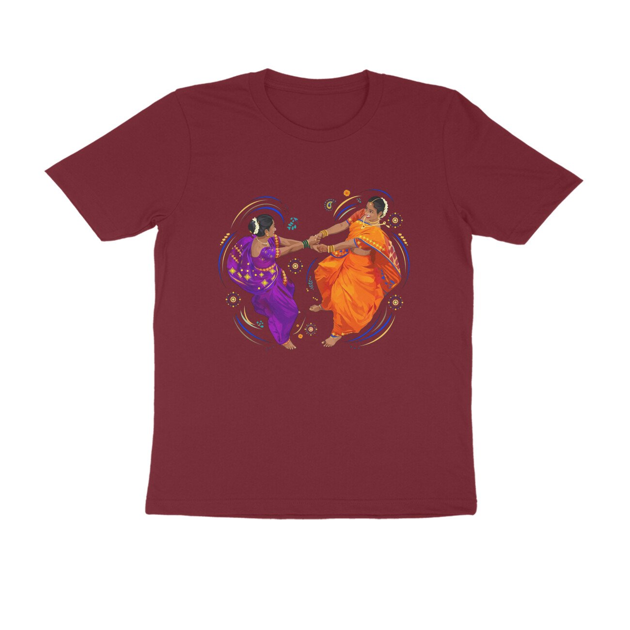 फुगडी T-Shirt | Fugadi Dance Maharashtra Traditional Marathi Culture Design - Image 6