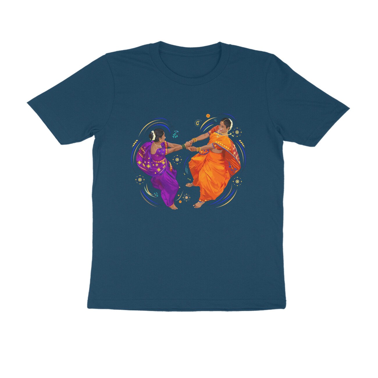 फुगडी T-Shirt | Fugadi Dance Maharashtra Traditional Marathi Culture Design - Image 7