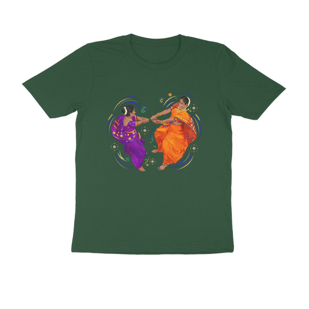 फुगडी T-Shirt | Fugadi Dance Maharashtra Traditional Marathi Culture Design - Image 8