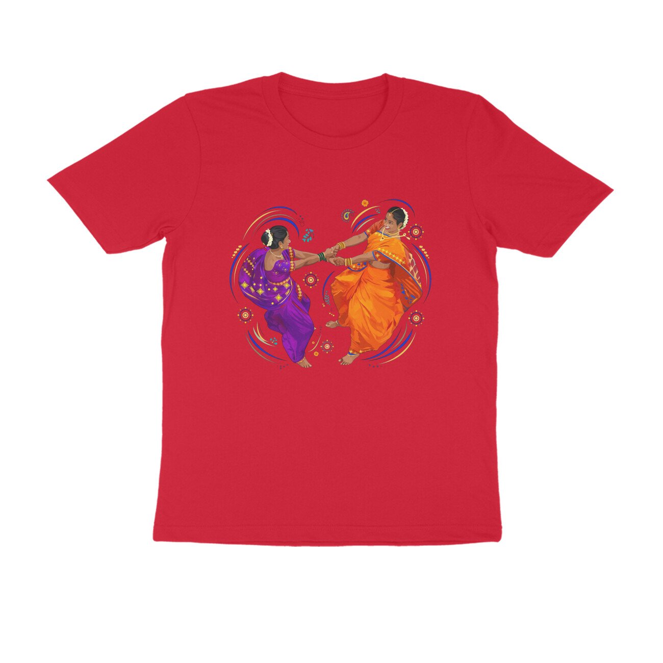 फुगडी T-Shirt | Fugadi Dance Maharashtra Traditional Marathi Culture Design - Image 14