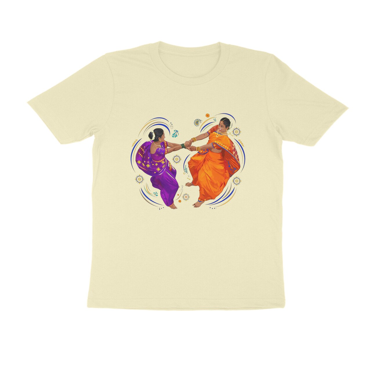 फुगडी T-Shirt | Fugadi Dance Maharashtra Traditional Marathi Culture Design - Image 15