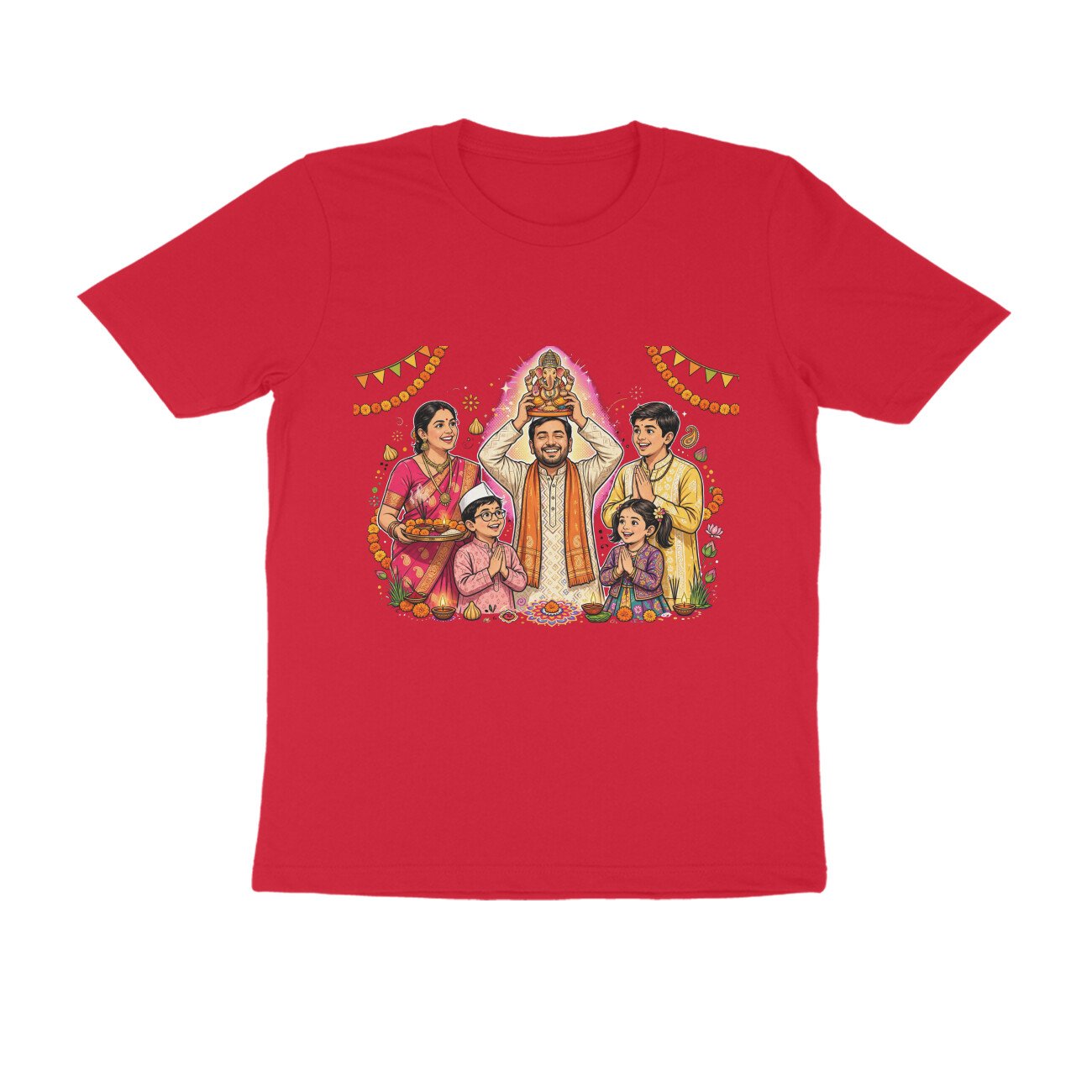 गणेश चतुर्थी T-Shirt | Ganesh Chaturthi, Ganpati Bappa & Marathi Festival Design - Image 3