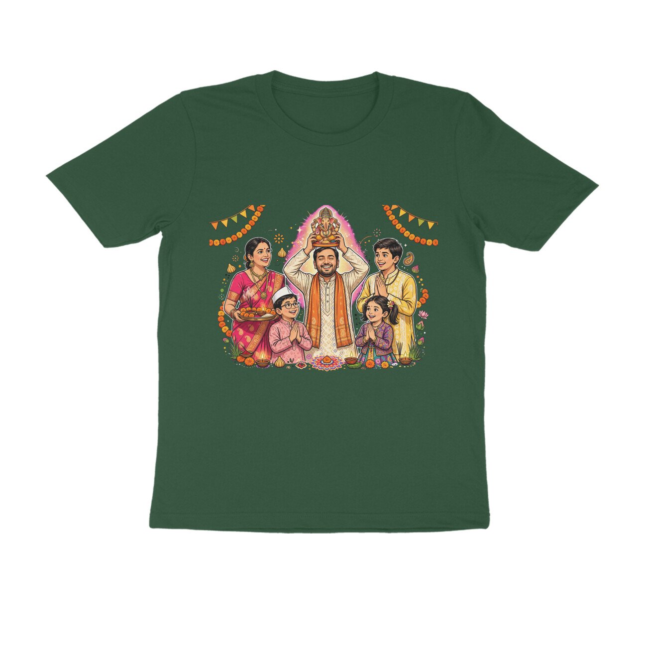 गणेश चतुर्थी T-Shirt | Ganesh Chaturthi, Ganpati Bappa & Marathi Festival Design - Image 4