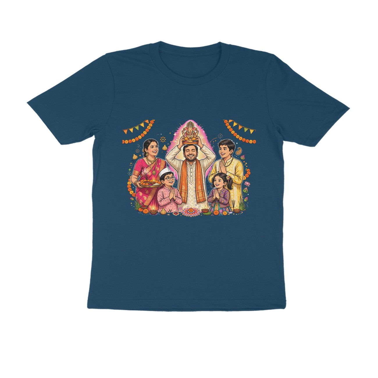 गणेश चतुर्थी T-Shirt | Ganesh Chaturthi, Ganpati Bappa & Marathi Festival Design - Image 5