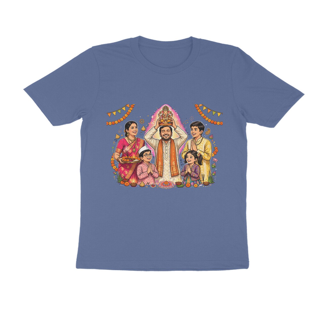 गणेश चतुर्थी T-Shirt | Ganesh Chaturthi, Ganpati Bappa & Marathi Festival Design - Image 6