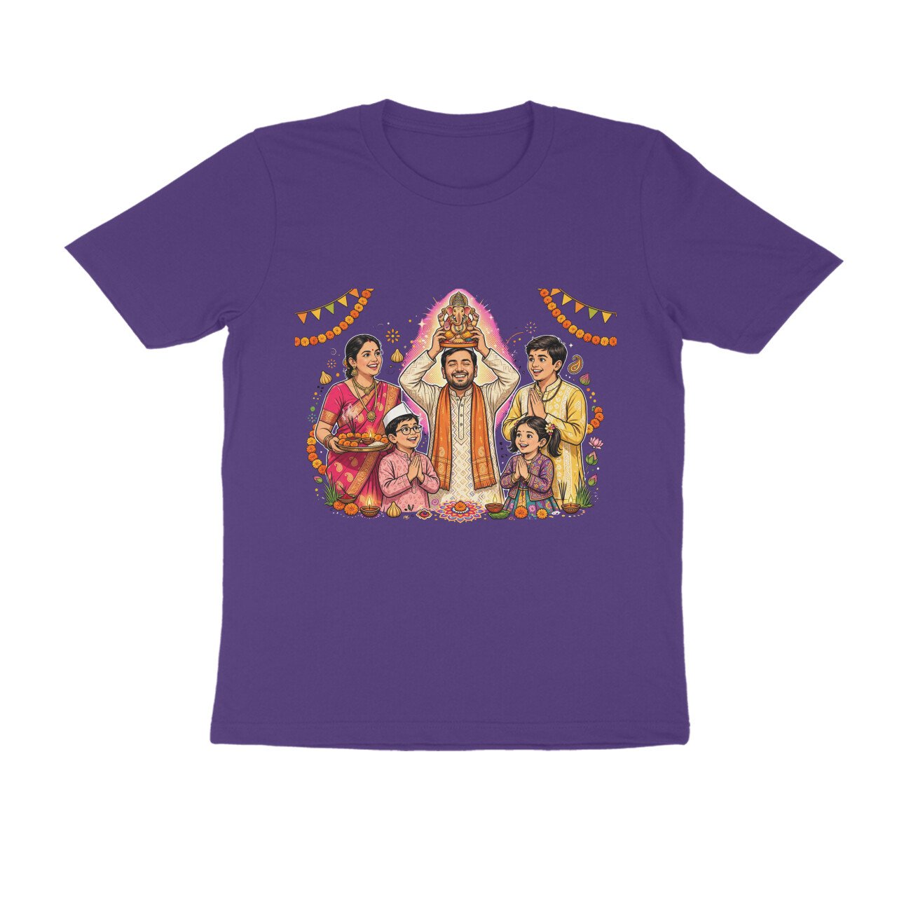 गणेश चतुर्थी T-Shirt | Ganesh Chaturthi, Ganpati Bappa & Marathi Festival Design - Image 8
