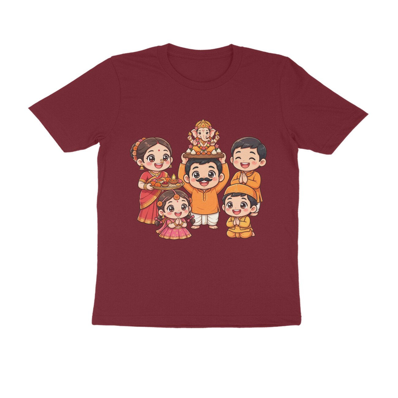 १ २ ३ ४ गणपतीचा जय जयकार | ५ ६ ७ ८ गणपतीचा थाटमाट T-Shirt | Ganpati Bappa - Image 2