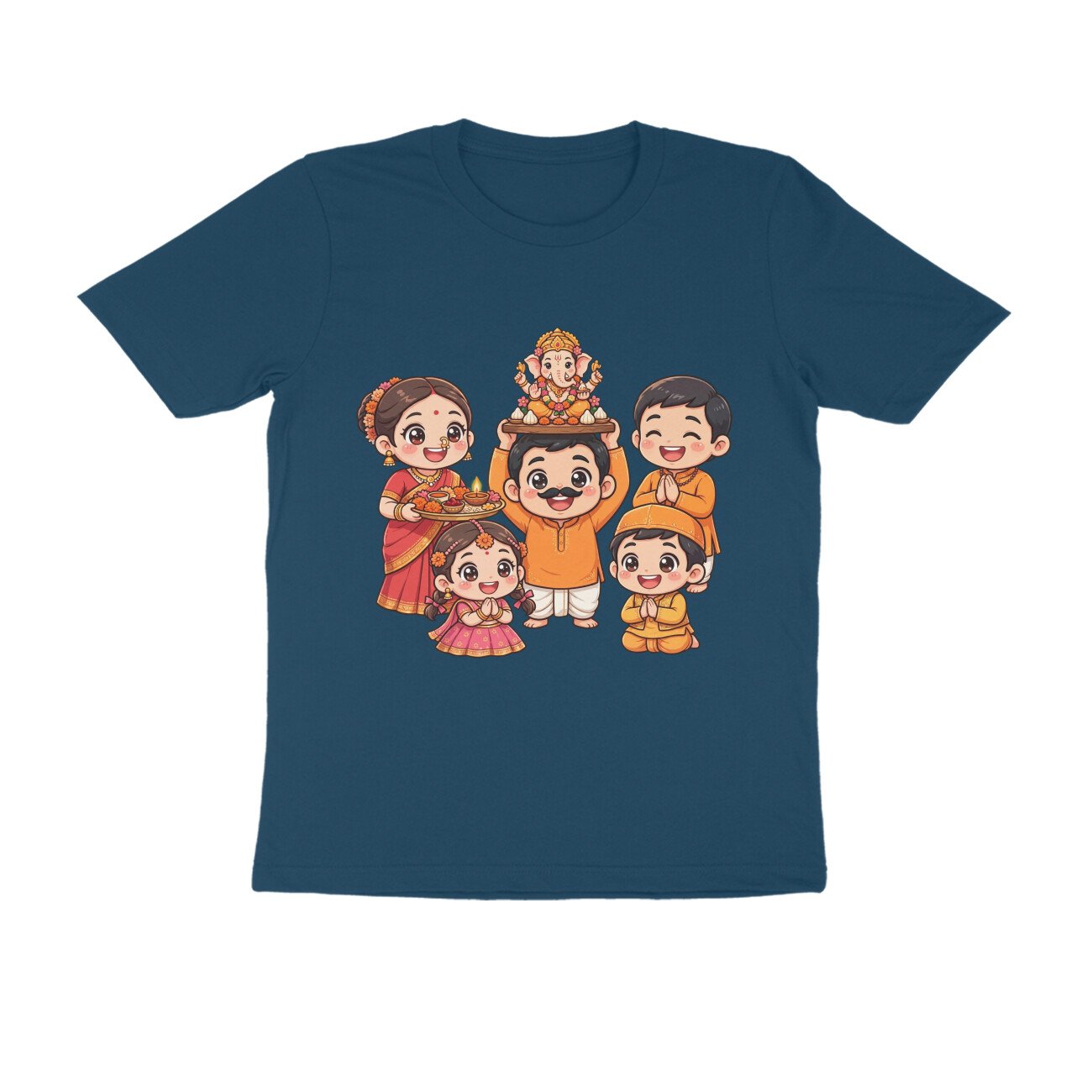 १ २ ३ ४ गणपतीचा जय जयकार | ५ ६ ७ ८ गणपतीचा थाटमाट T-Shirt | Ganpati Bappa - Image 3