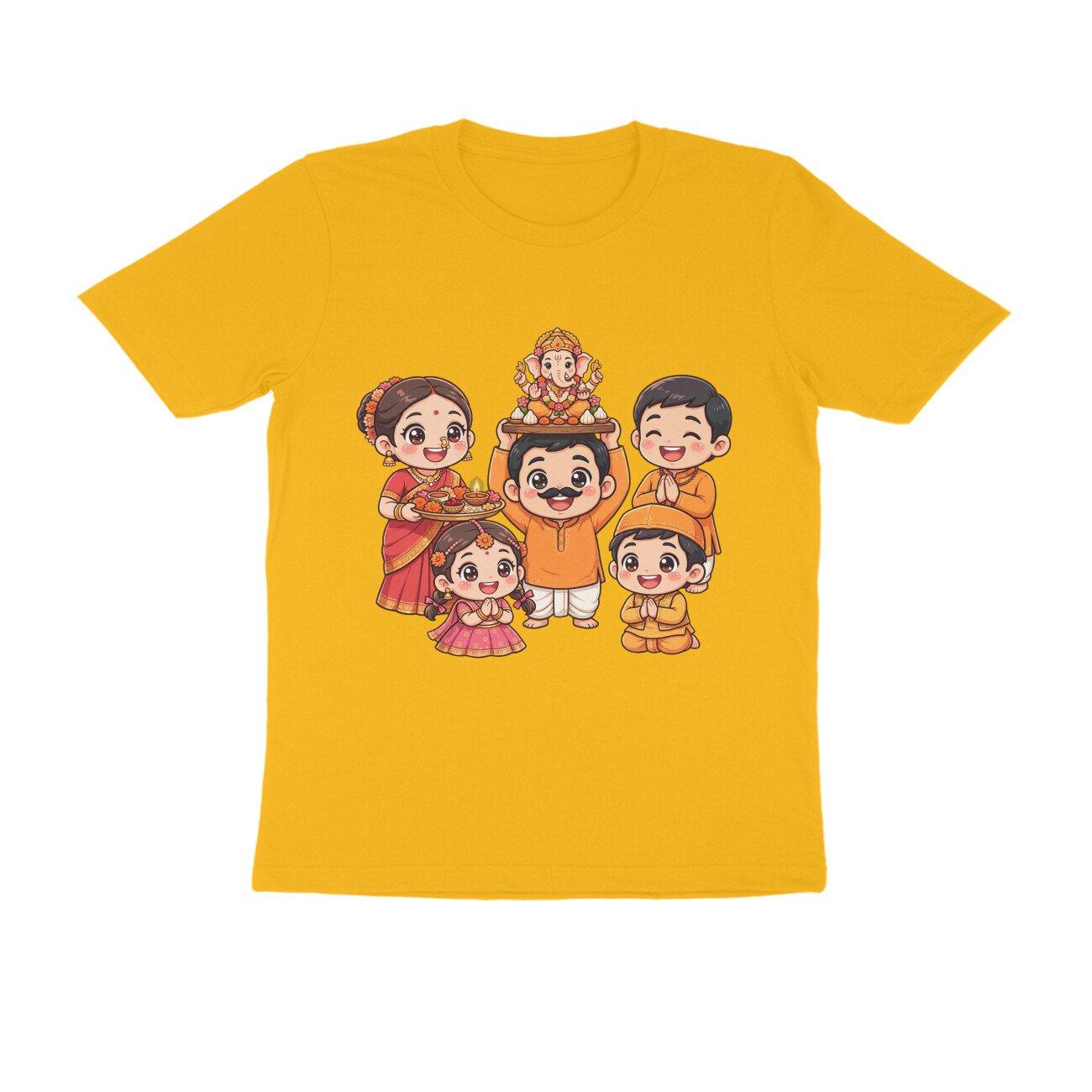 १ २ ३ ४ गणपतीचा जय जयकार | ५ ६ ७ ८ गणपतीचा थाटमाट T-Shirt | Ganpati Bappa - Image 5