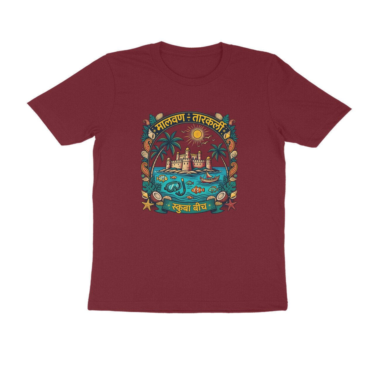 मालवण तारकर्ली Scuba Beach T-Shirt | Malvan Tarkarli Konkan Travel & Beach Life - Image 3