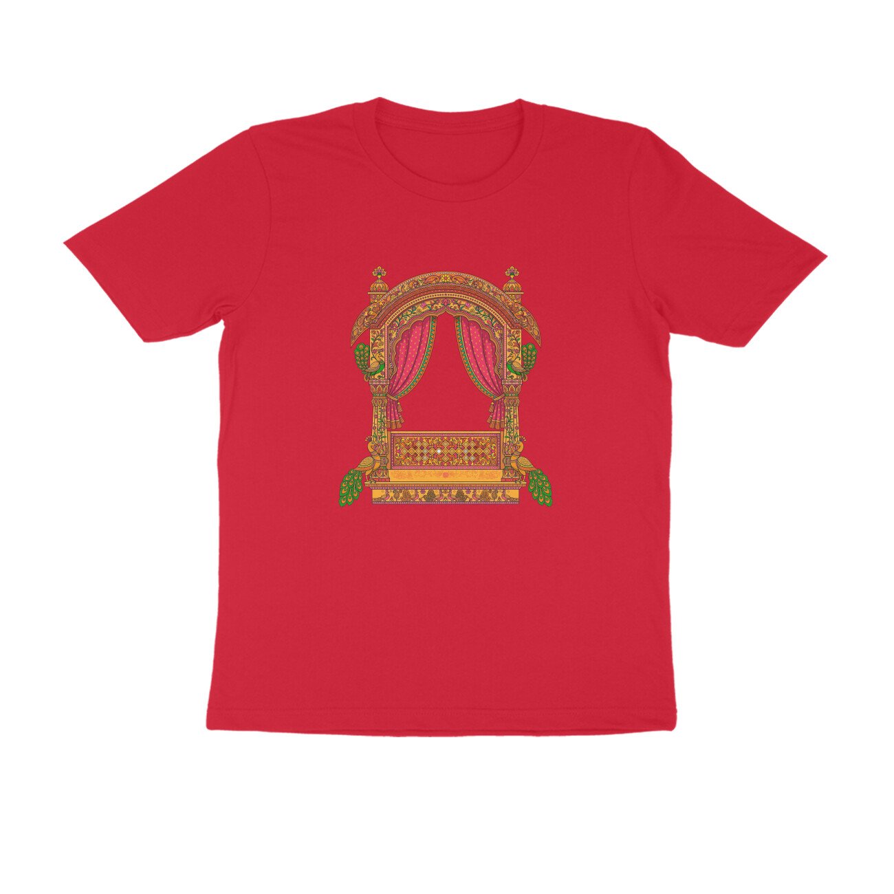 Rajasthani Jharokha T-Shirt | Traditional Rajasthan Architecture | Royal Haveli Folk Art - Image 2