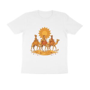 Rajasthani Camel Ride T-Shirt | Thar Desert Rajasthan | Traditional Desert Life Design