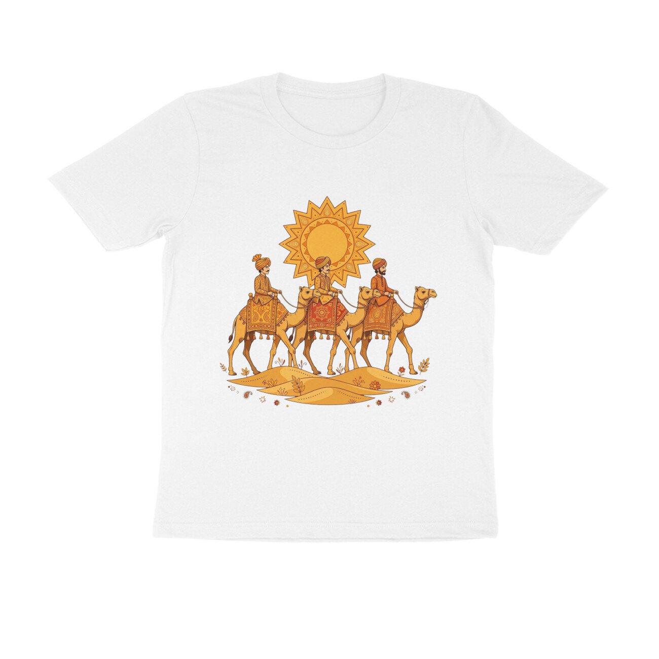 Rajasthani Camel Ride T-Shirt | Thar Desert Rajasthan | Traditional Desert Life Design