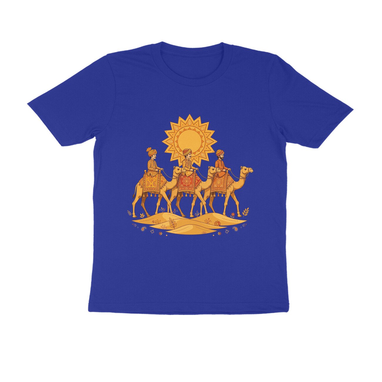 Rajasthani Camel Ride T-Shirt | Thar Desert Rajasthan | Traditional Desert Life Design - Image 2