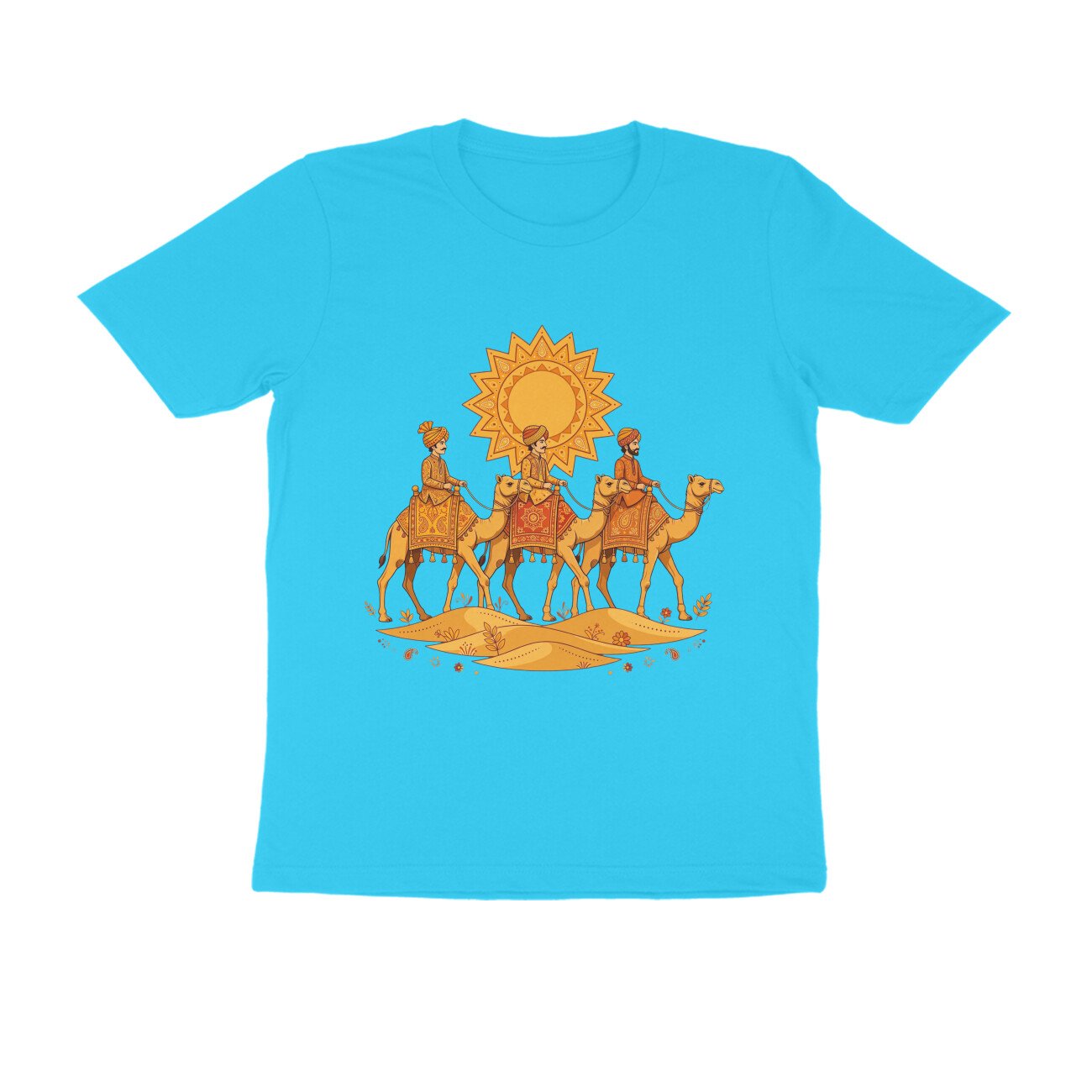 Rajasthani Camel Ride T-Shirt | Thar Desert Rajasthan | Traditional Desert Life Design - Image 4