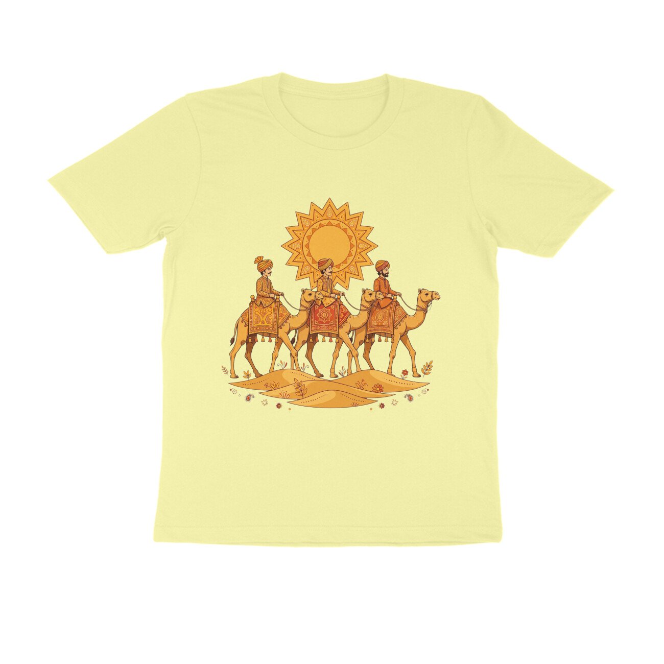 Rajasthani Camel Ride T-Shirt | Thar Desert Rajasthan | Traditional Desert Life Design - Image 5