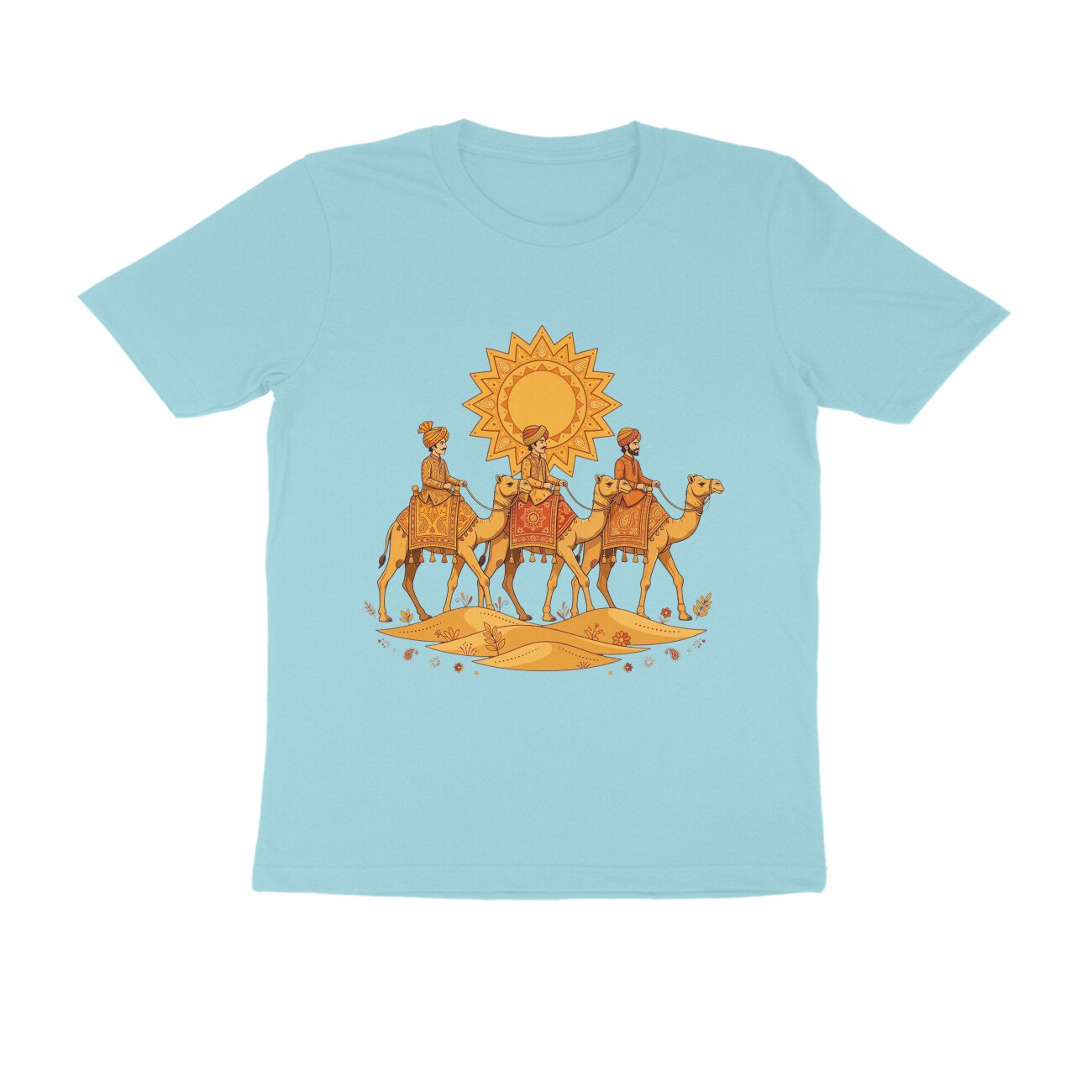 Rajasthani Camel Ride T-Shirt | Thar Desert Rajasthan | Traditional Desert Life Design - Image 7