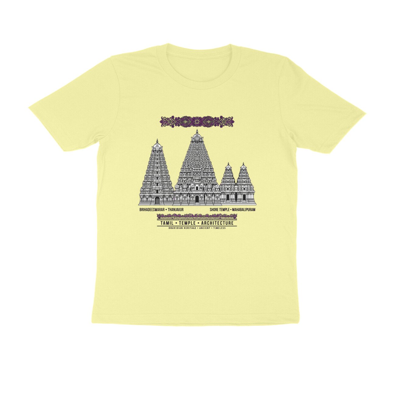 Tamil Nadu Temple Architecture T-Shirt | Brihadeeswarar & Mahabalipuram Temples | Dravidian Art - Image 11