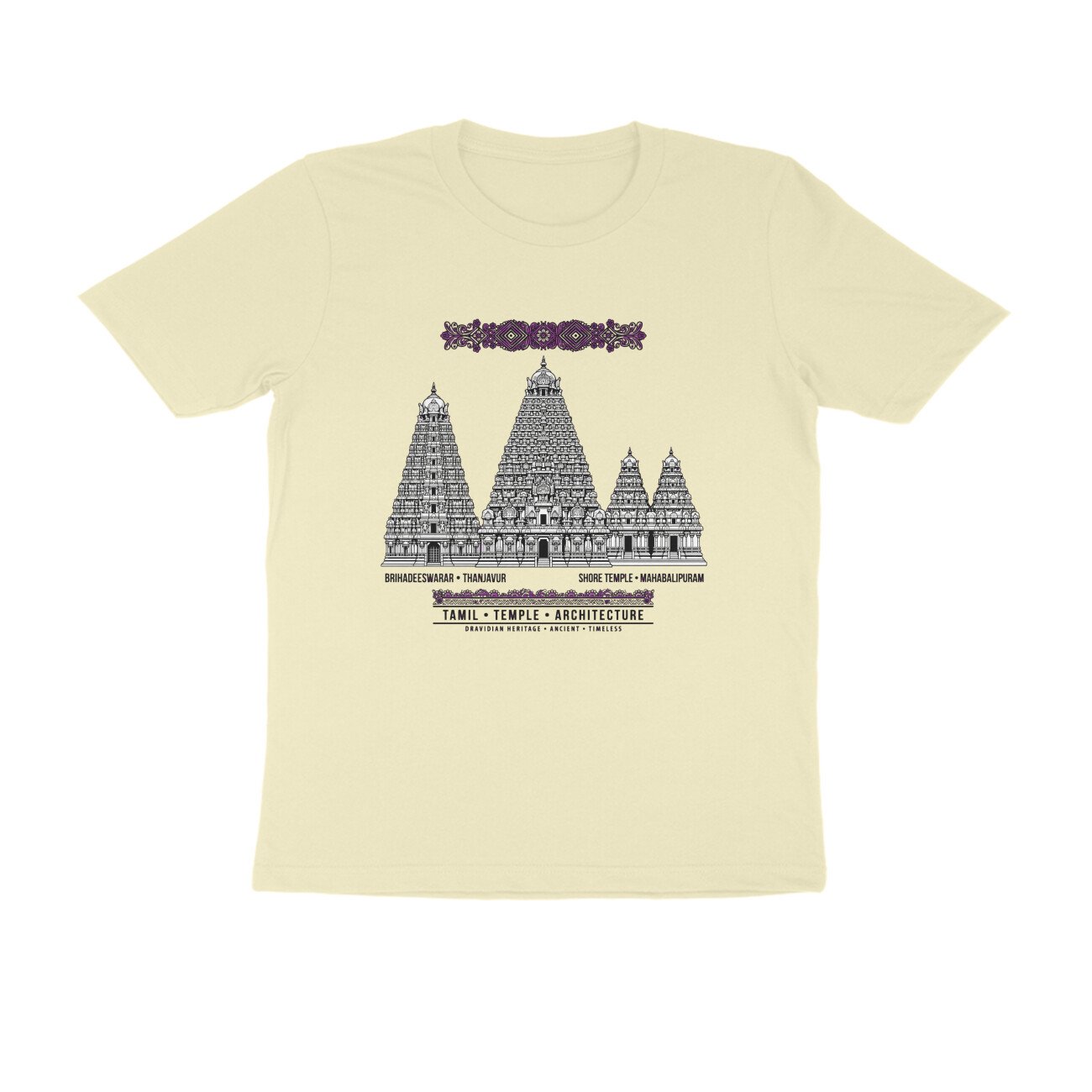 Tamil Nadu Temple Architecture T-Shirt | Brihadeeswarar & Mahabalipuram Temples | Dravidian Art - Image 12
