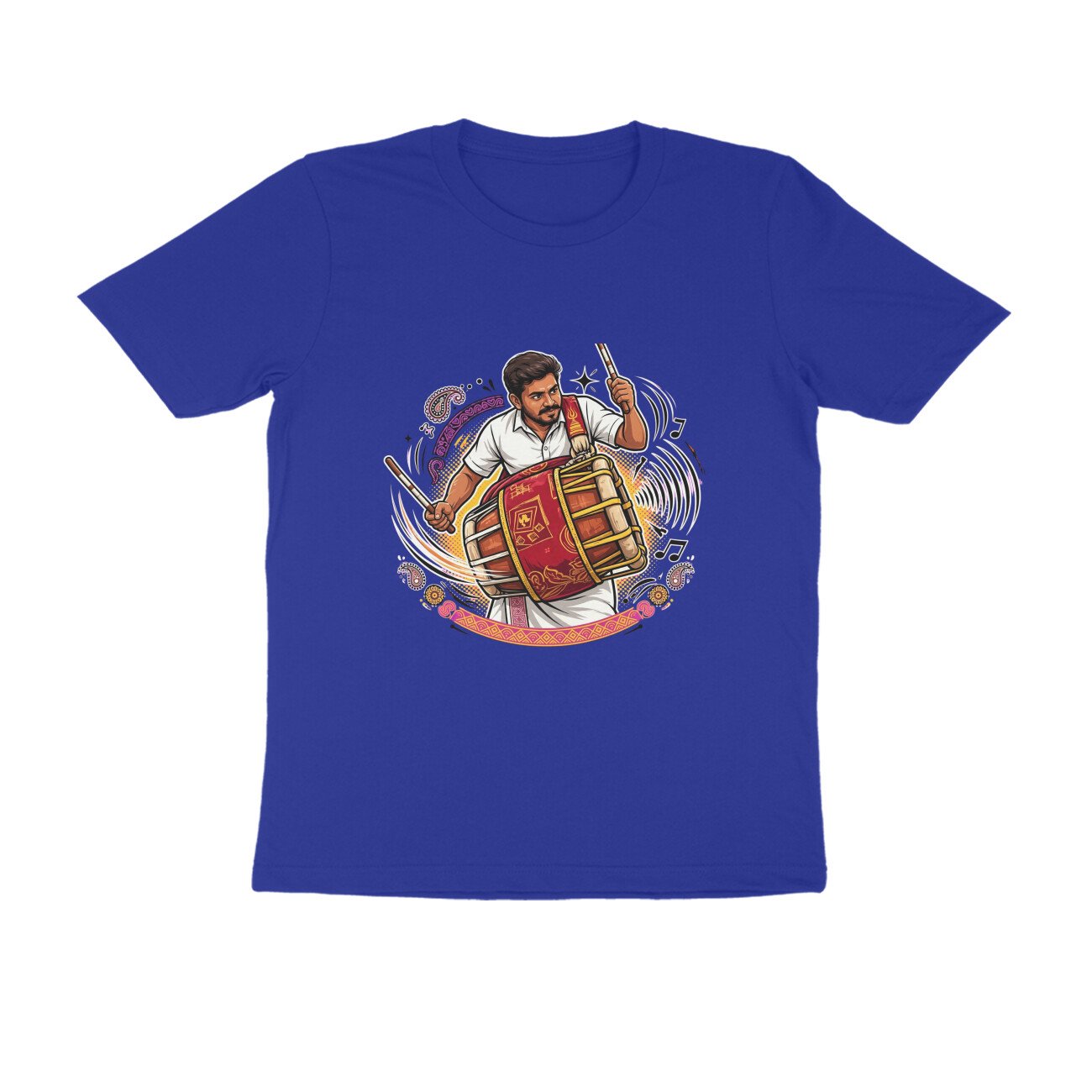 Thavil Player T-Shirt | Tamil Nadu Folk Music | Traditional South Indian Instrument Art - Image 15