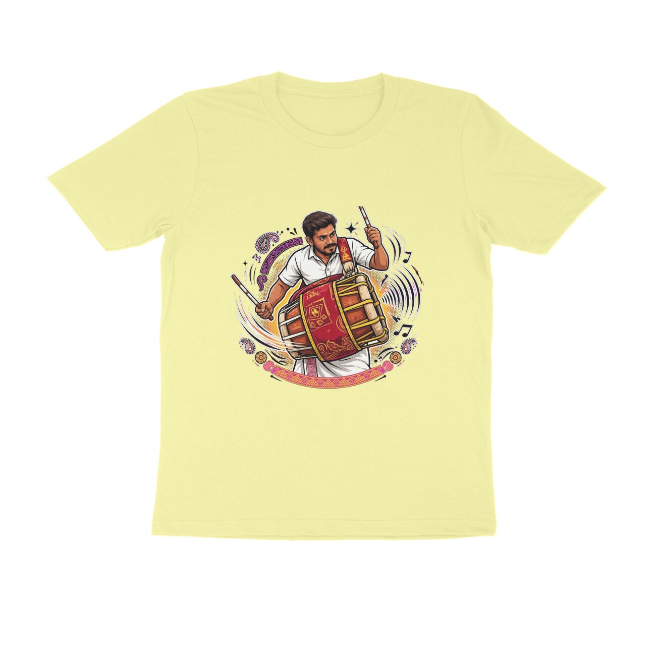 Thavil Player T-Shirt | Tamil Nadu Folk Music | Traditional South Indian Instrument Art - Image 18