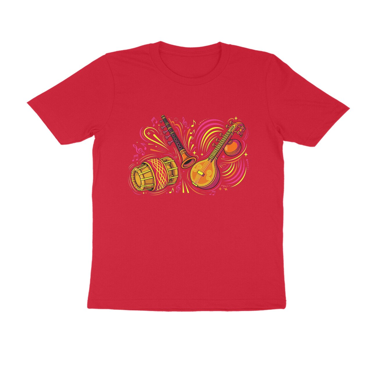 Tamil Musical Instruments T-Shirt | Traditional Tamil Music | South Indian Folk Music Art - Image 2