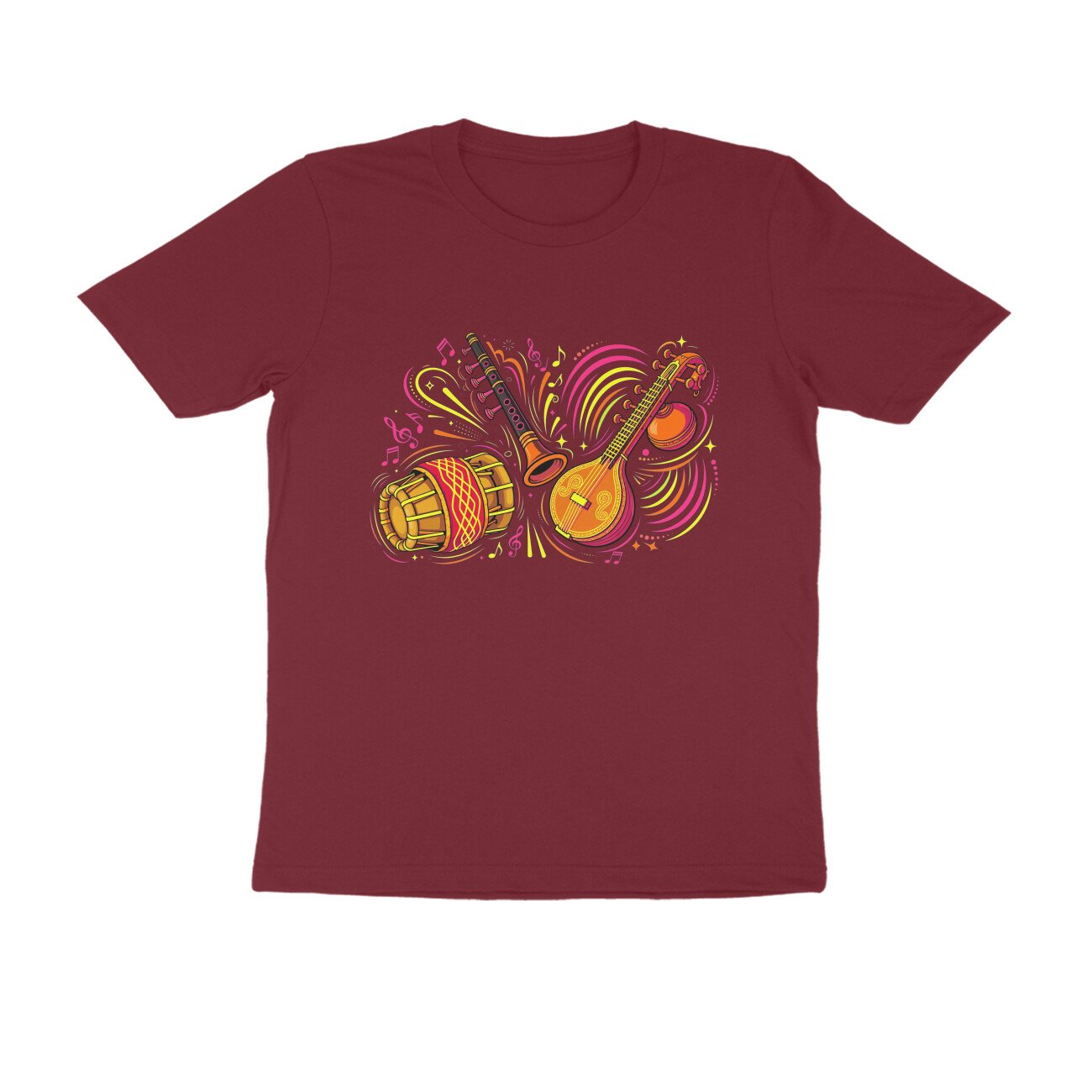 Tamil Musical Instruments T-Shirt | Traditional Tamil Music | South Indian Folk Music Art - Image 4