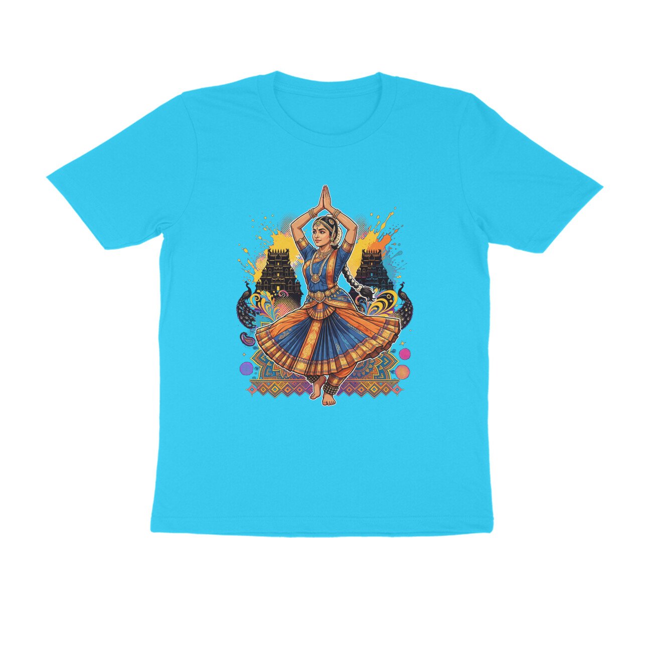 Anjali Above Head T-Shirt | Bharatanatyam Spinning Grace | Indian Classical Dance Art - Image 3