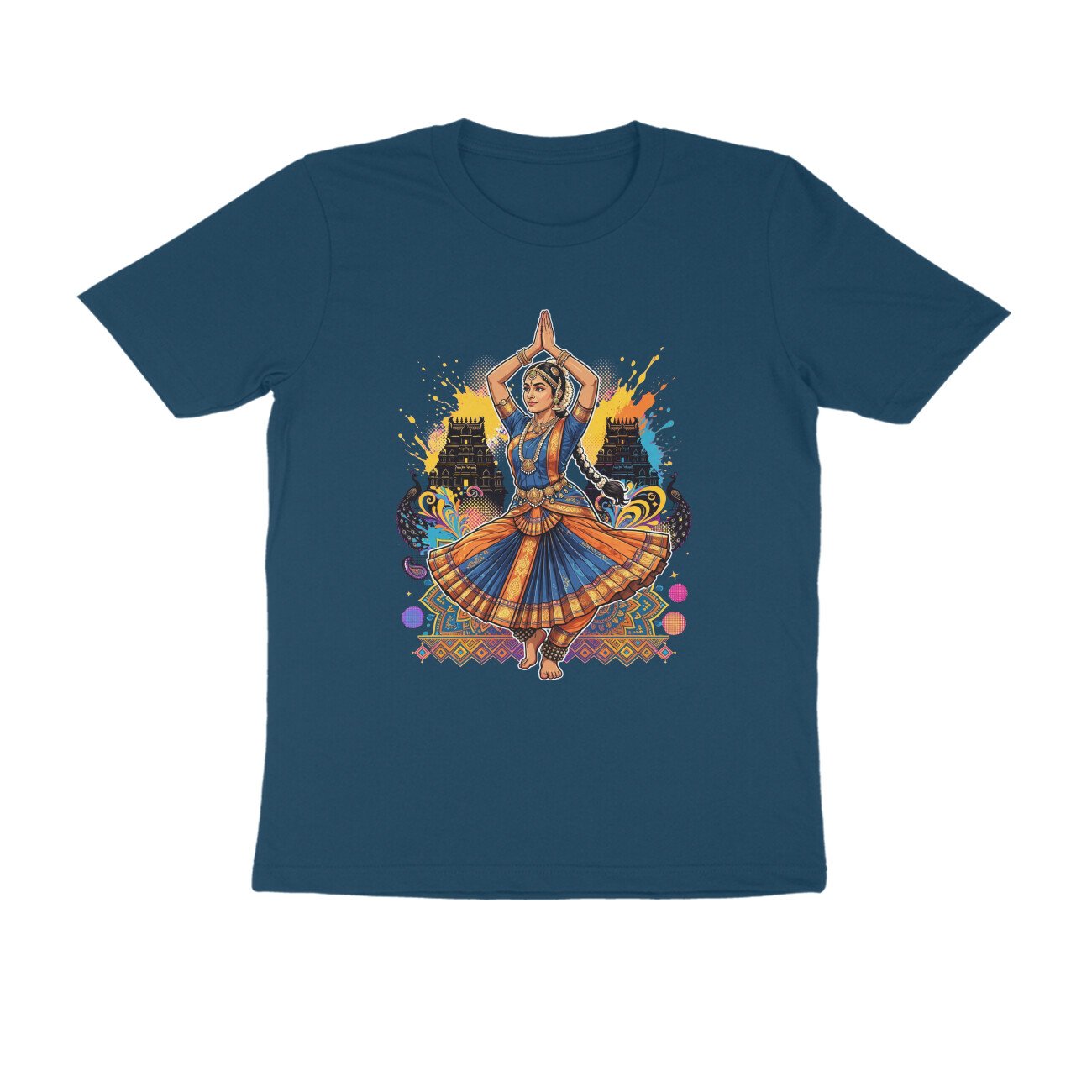 Anjali Above Head T-Shirt | Bharatanatyam Spinning Grace | Indian Classical Dance Art - Image 4
