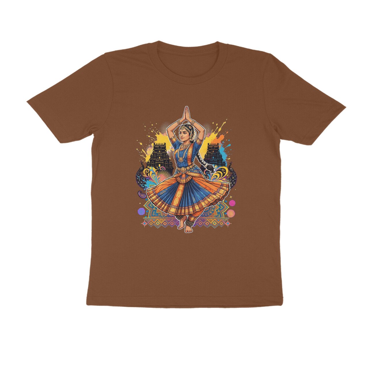 Anjali Above Head T-Shirt | Bharatanatyam Spinning Grace | Indian Classical Dance Art - Image 5