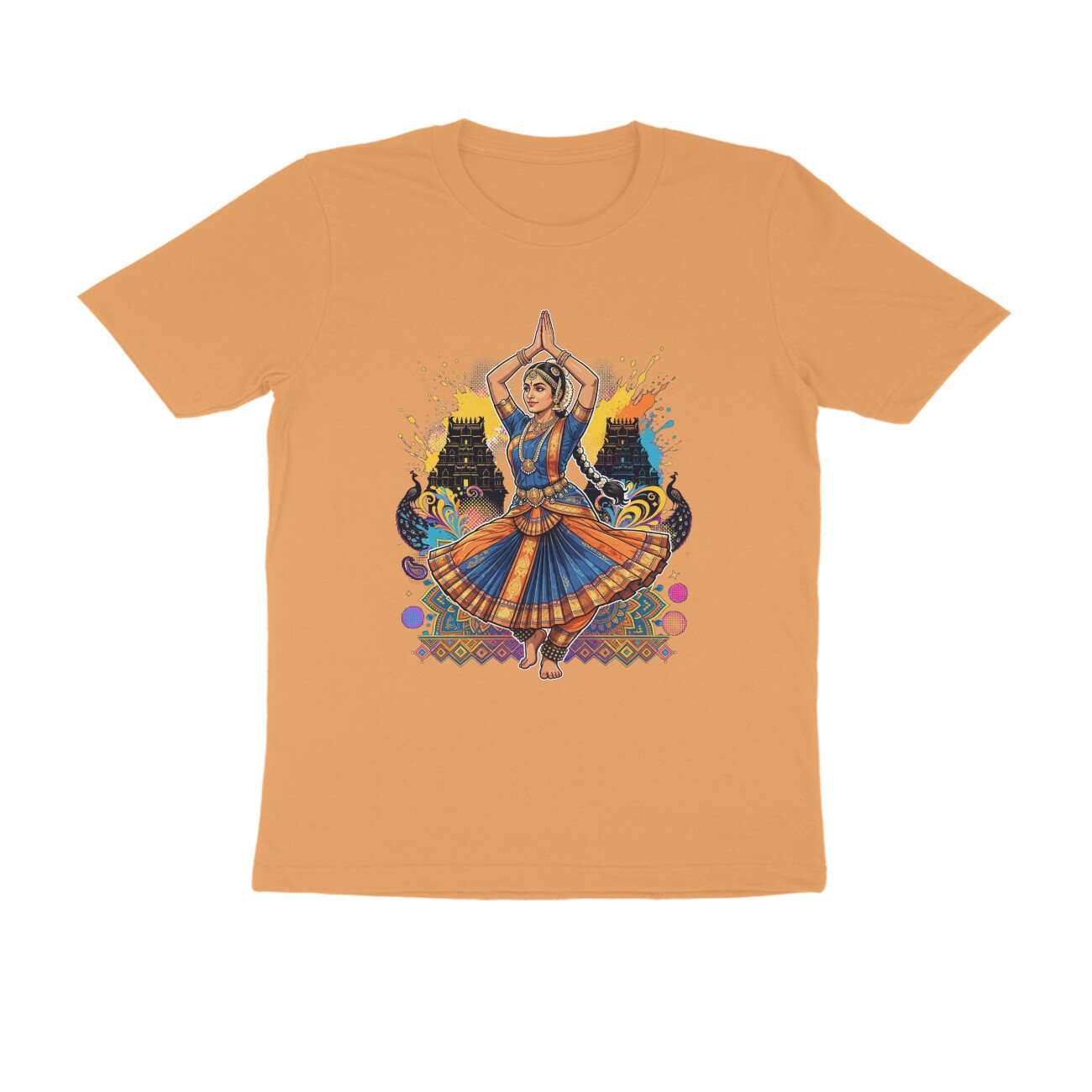Anjali Above Head T-Shirt | Bharatanatyam Spinning Grace | Indian Classical Dance Art - Image 6