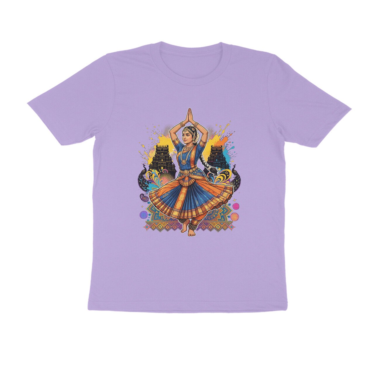 Anjali Above Head T-Shirt | Bharatanatyam Spinning Grace | Indian Classical Dance Art - Image 7