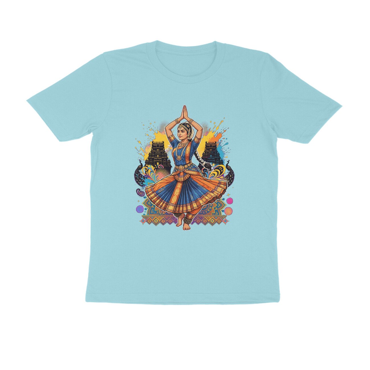 Anjali Above Head T-Shirt | Bharatanatyam Spinning Grace | Indian Classical Dance Art - Image 9