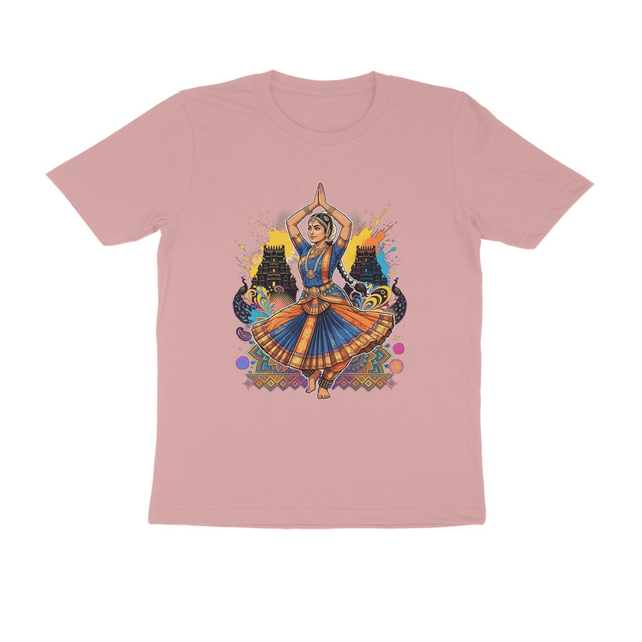 Anjali Above Head T-Shirt | Bharatanatyam Spinning Grace | Indian Classical Dance Art - Image 10