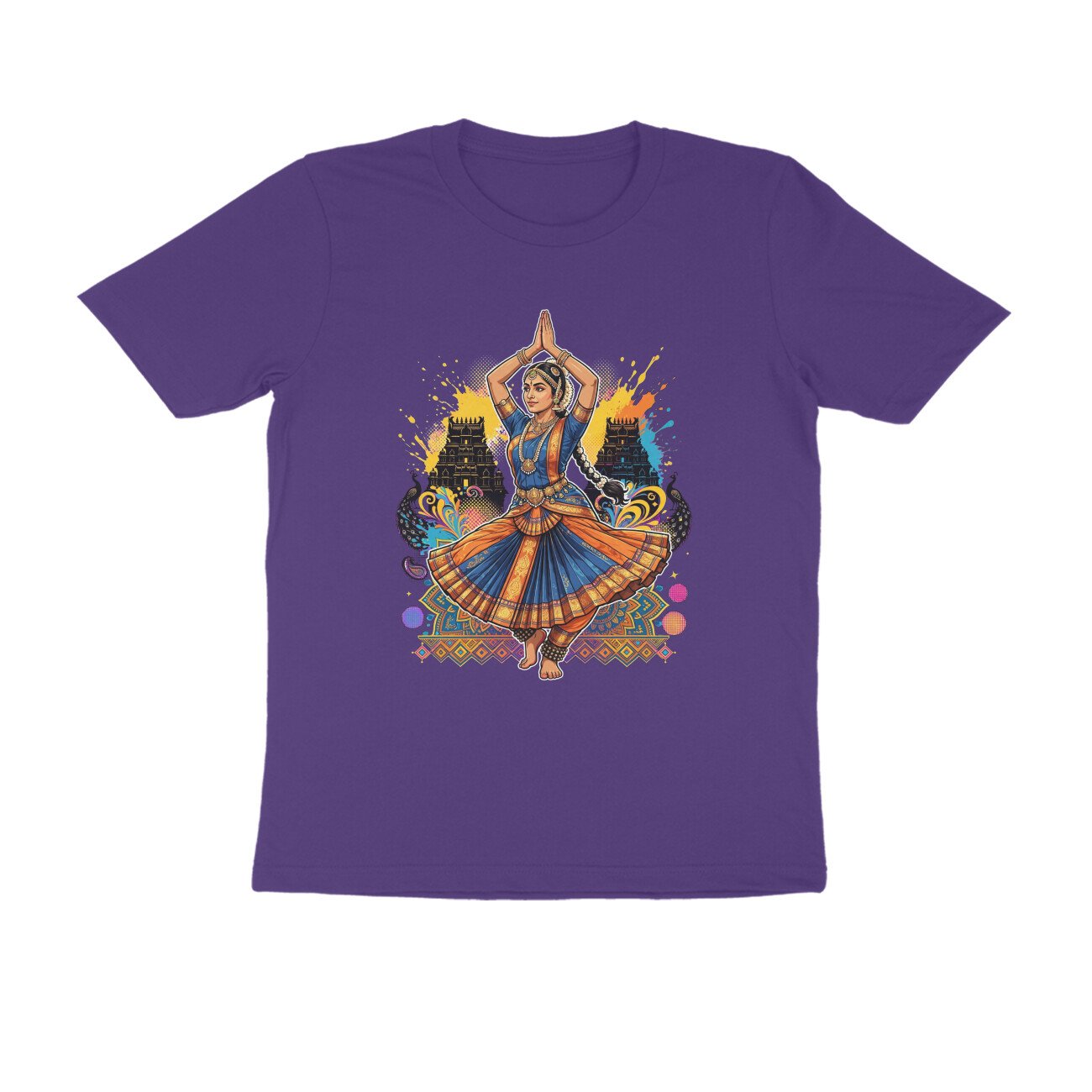 Anjali Above Head T-Shirt | Bharatanatyam Spinning Grace | Indian Classical Dance Art - Image 11