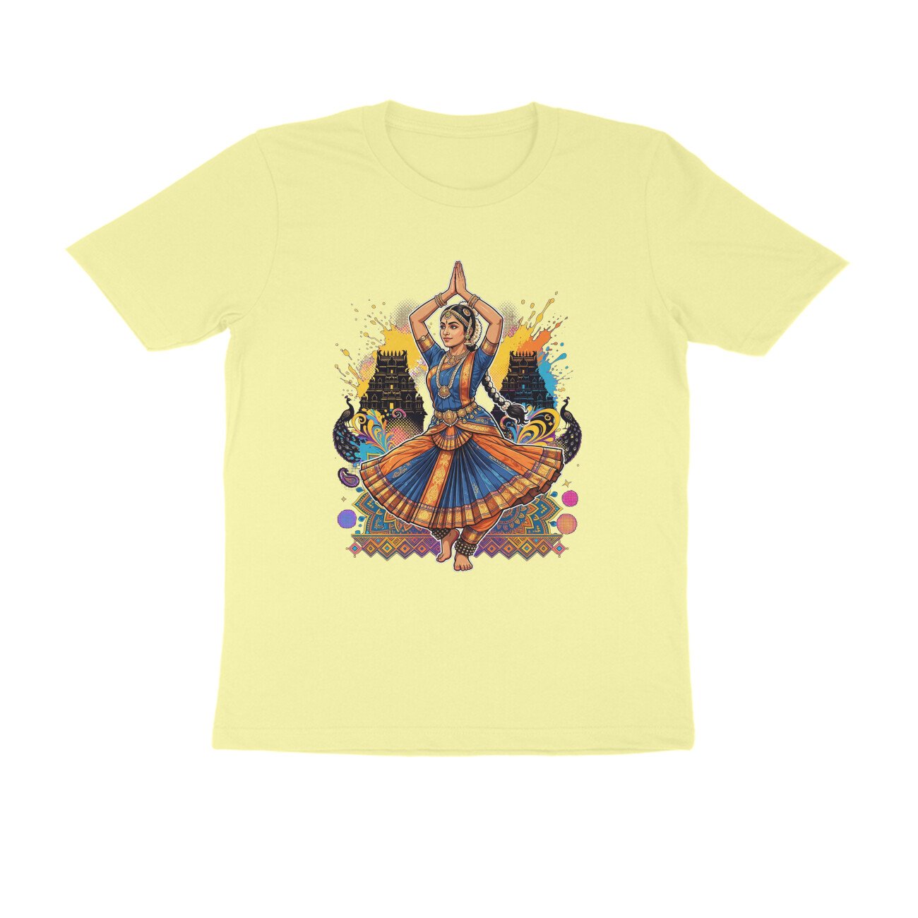 Anjali Above Head T-Shirt | Bharatanatyam Spinning Grace | Indian Classical Dance Art - Image 12