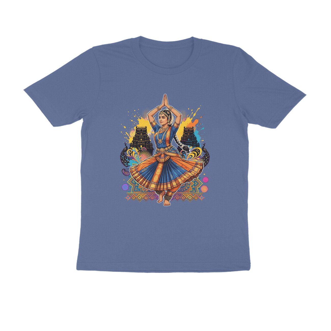 Anjali Above Head T-Shirt | Bharatanatyam Spinning Grace | Indian Classical Dance Art - Image 13