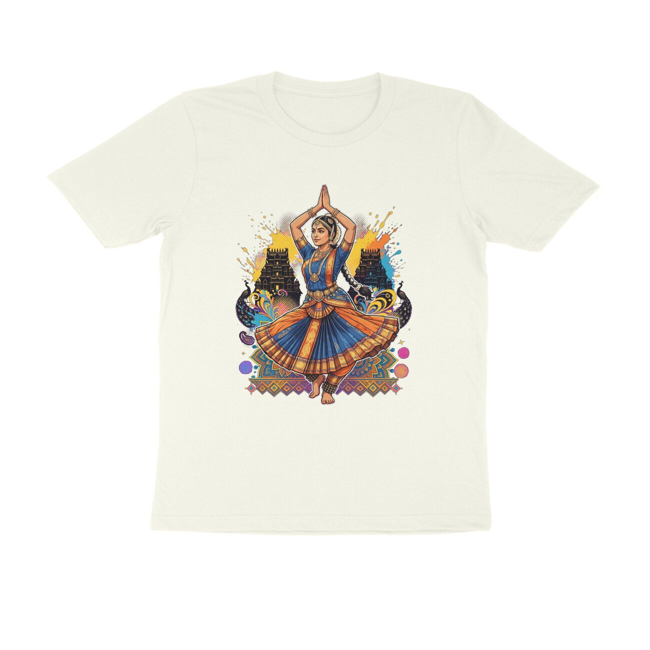 Anjali Above Head T-Shirt | Bharatanatyam Spinning Grace | Indian Classical Dance Art - Image 14