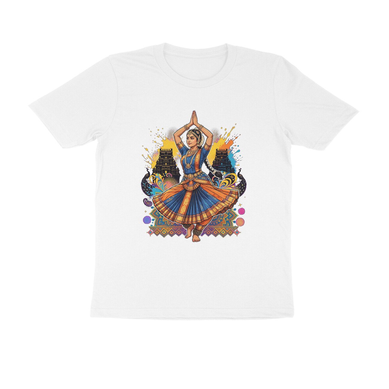 Anjali Above Head T-Shirt | Bharatanatyam Spinning Grace | Indian Classical Dance Art - Image 15