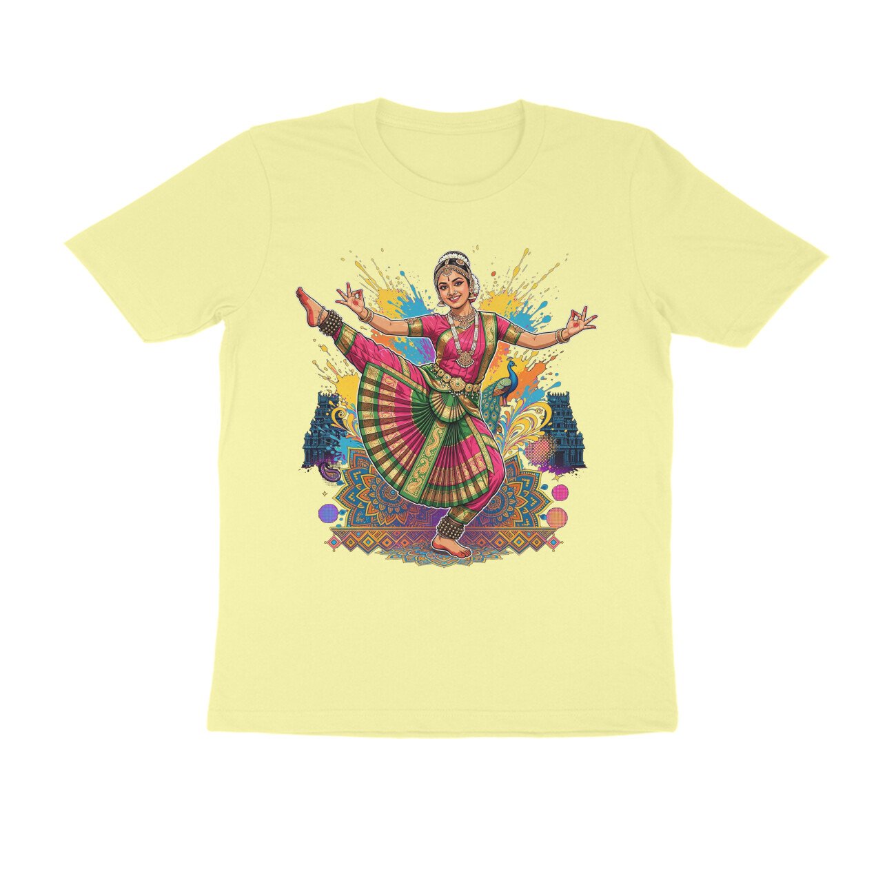 High Leg Lift Alapadma Mudra T-Shirt | Bharatanatyam Dance Pose | Indian Classical Dance Art - Image 4