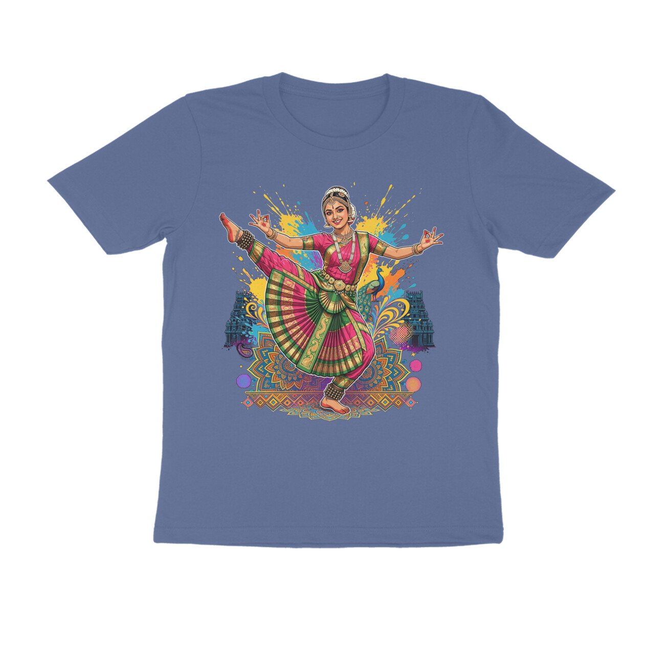 High Leg Lift Alapadma Mudra T-Shirt | Bharatanatyam Dance Pose | Indian Classical Dance Art - Image 5