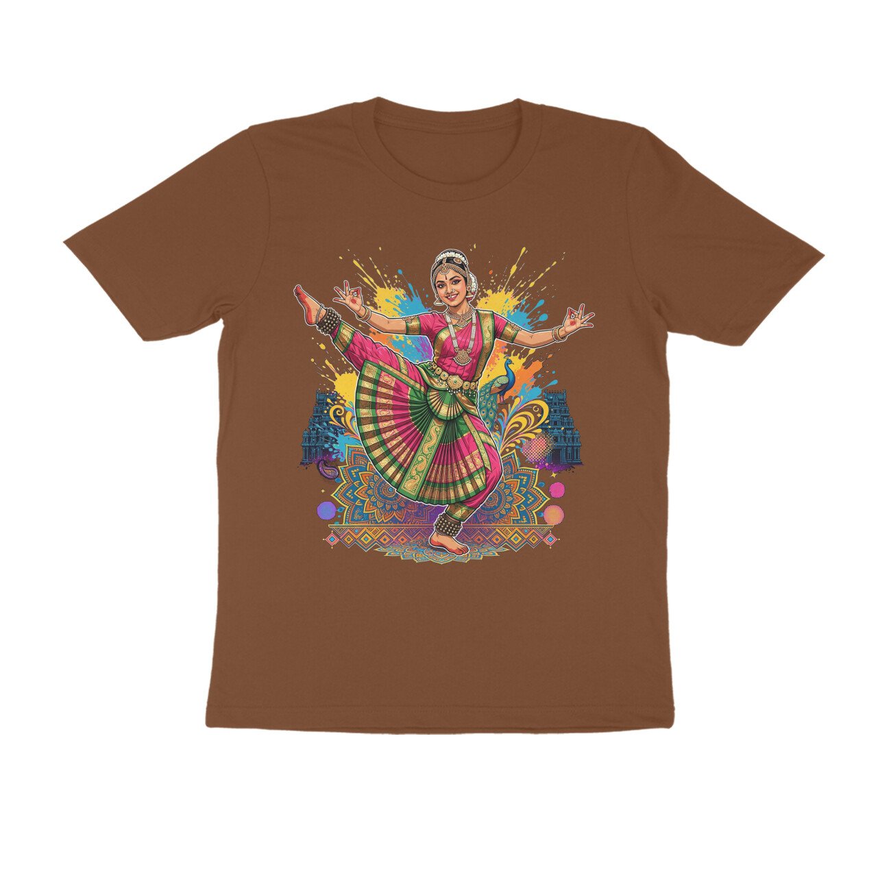 High Leg Lift Alapadma Mudra T-Shirt | Bharatanatyam Dance Pose | Indian Classical Dance Art - Image 6