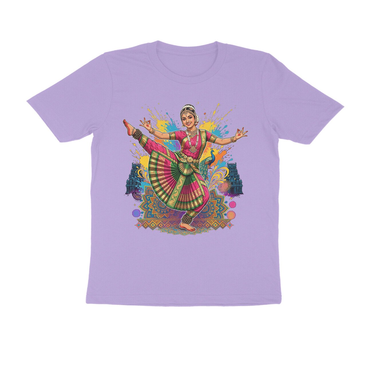 High Leg Lift Alapadma Mudra T-Shirt | Bharatanatyam Dance Pose | Indian Classical Dance Art - Image 7