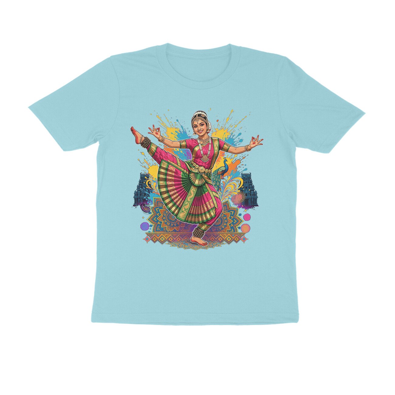 High Leg Lift Alapadma Mudra T-Shirt | Bharatanatyam Dance Pose | Indian Classical Dance Art - Image 10