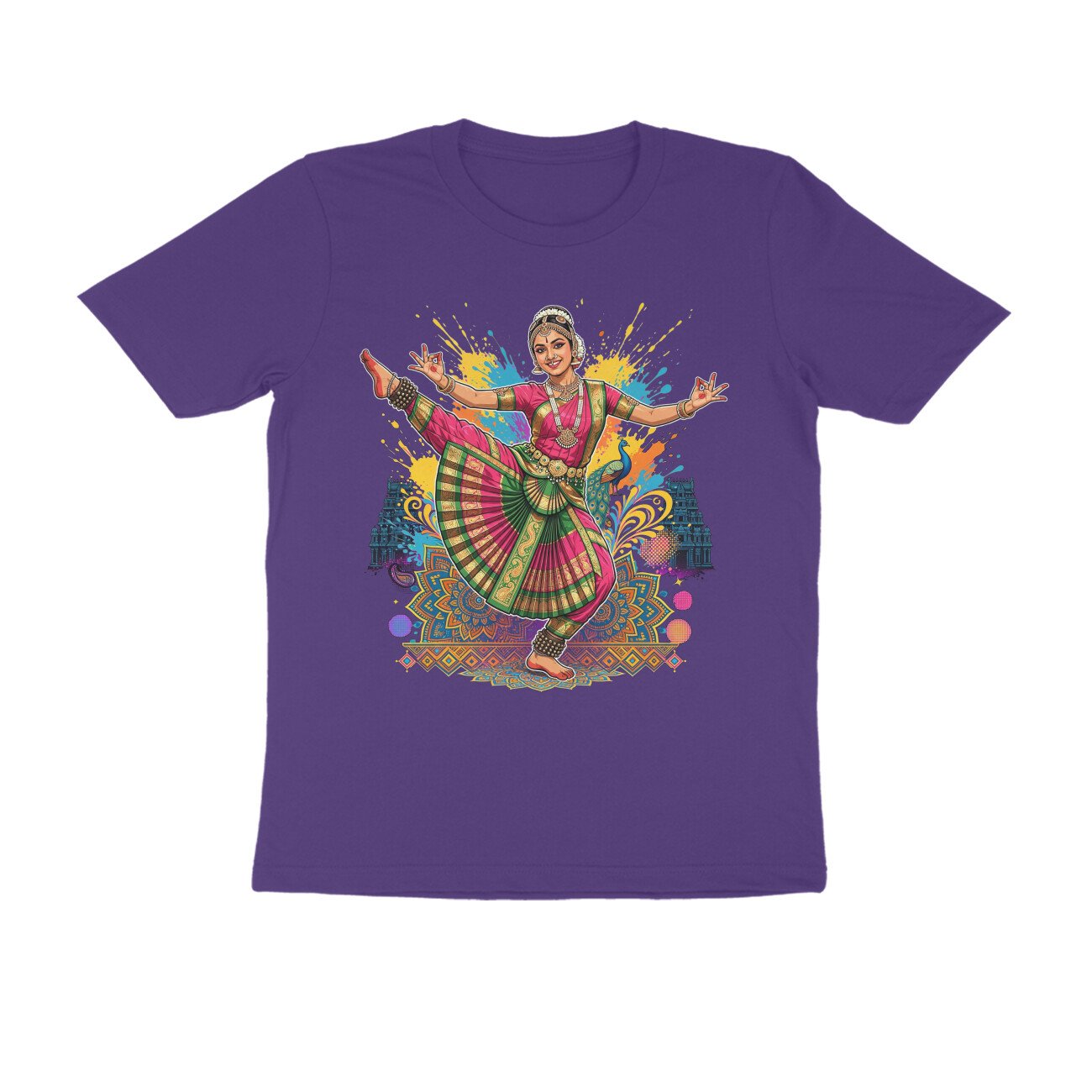 High Leg Lift Alapadma Mudra T-Shirt | Bharatanatyam Dance Pose | Indian Classical Dance Art - Image 16