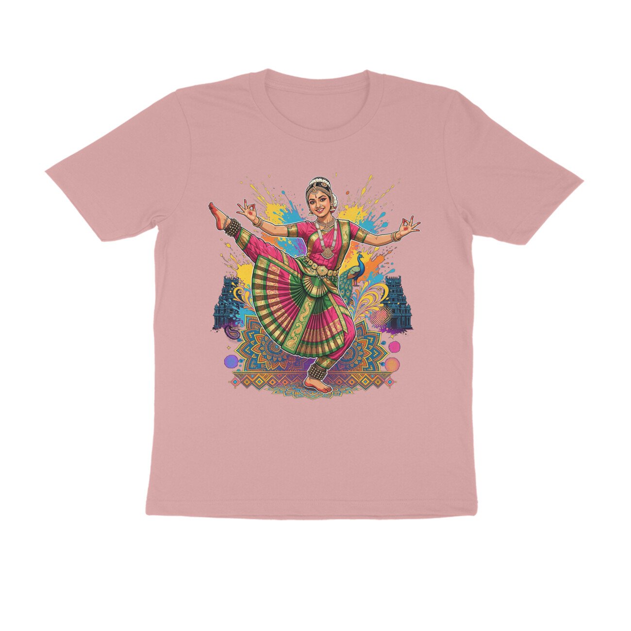 High Leg Lift Alapadma Mudra T-Shirt | Bharatanatyam Dance Pose | Indian Classical Dance Art - Image 17