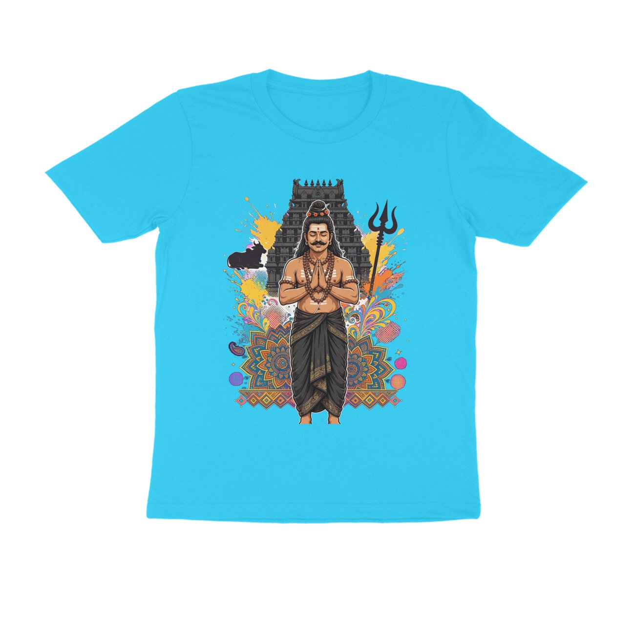 Tamil Shiva Devotee Praying T-Shirt | Lord Shiva Bhakti | Tamil Shaivism & Spiritual Art - Image 2
