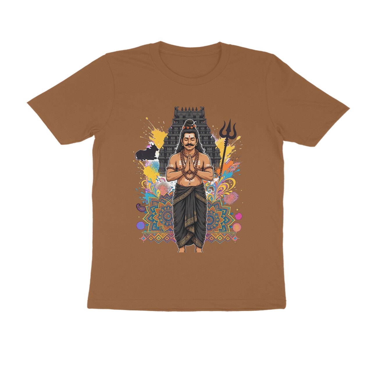 Tamil Shiva Devotee Praying T-Shirt | Lord Shiva Bhakti | Tamil Shaivism & Spiritual Art - Image 4