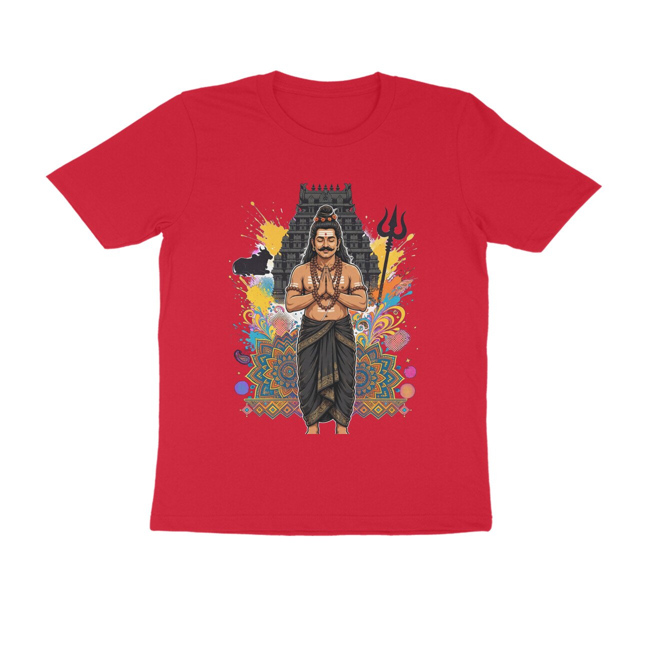 Tamil Shiva Devotee Praying T-Shirt | Lord Shiva Bhakti | Tamil Shaivism & Spiritual Art - Image 6